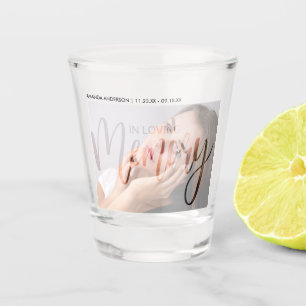 Modern Typography Photography Memorial Shot Glass