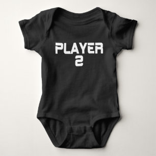 Modern Typography Player Two Matching Baby Bodysuit