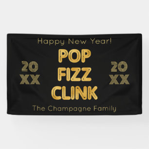 Modern Typography Pop Fizz Clink Banner