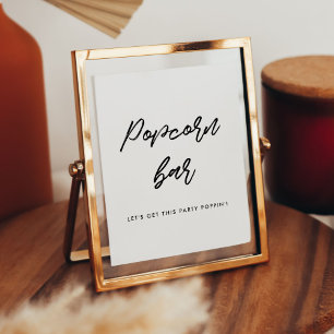 Modern typography Popcorn bar wedding sign