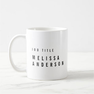 Modern Typography Professional Black and White Coffee Mug
