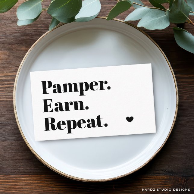 Modern Typography Professional Loyalty Card (Front of loyalty card is shown, customize promotion on the back and choose paper and corner style.)