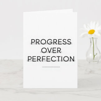 Modern typography progress over perfection text card