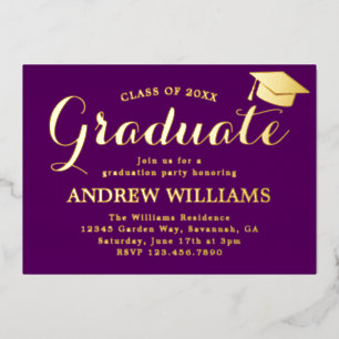 Modern Typography Purple Graduation Party