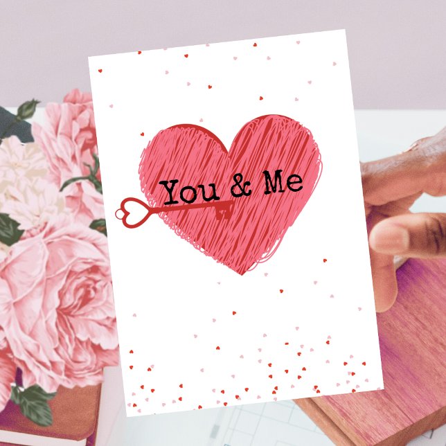 Modern Typography Red Heart Love Valentines Day Postcard (Creator Uploaded)