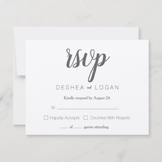 Modern Typography Reply Card (Front)