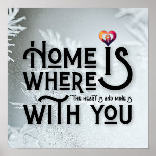 Modern Typography Romantic Heart Quote Square Poster