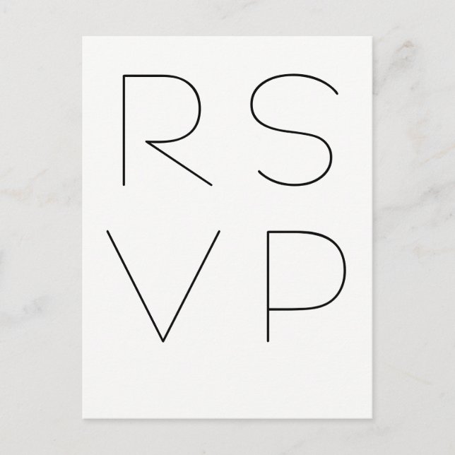 Modern typography rsvp postcards (Front)