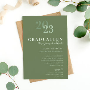 Modern Typography Sage Green Graduation Party Invitation