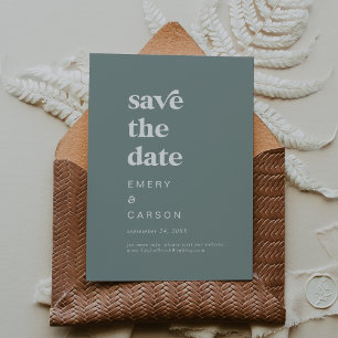 Modern Typography Sage Green Save the Date