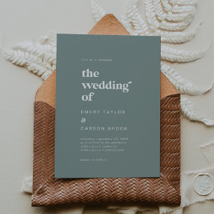 Modern Typography   Sage Green The Wedding Of Invitation