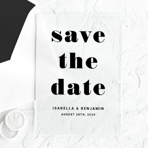 Modern Typography Save The Date Acrylic Invitations