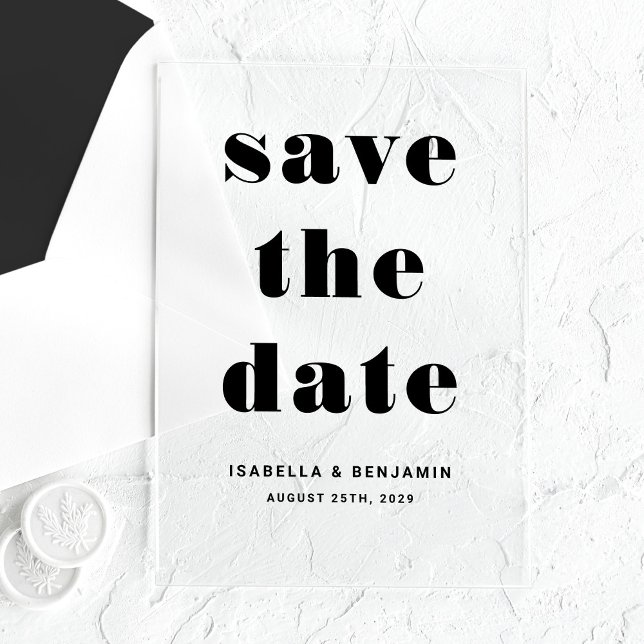 Modern Typography Save The Date Acrylic Invitations (Modern Typography Save The Date Acrylic Invitations)