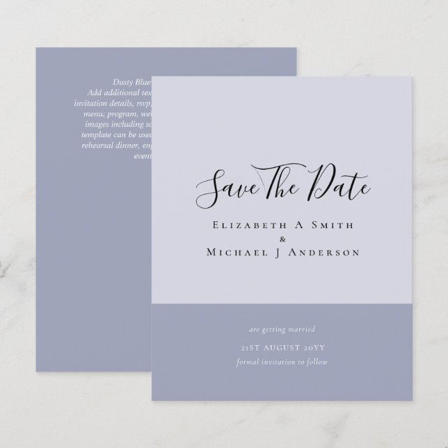 Modern Typography Save The Dates BUDGET (Front/Back)