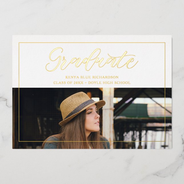 Modern Typography Script Photo Graduate Graduation (Front)