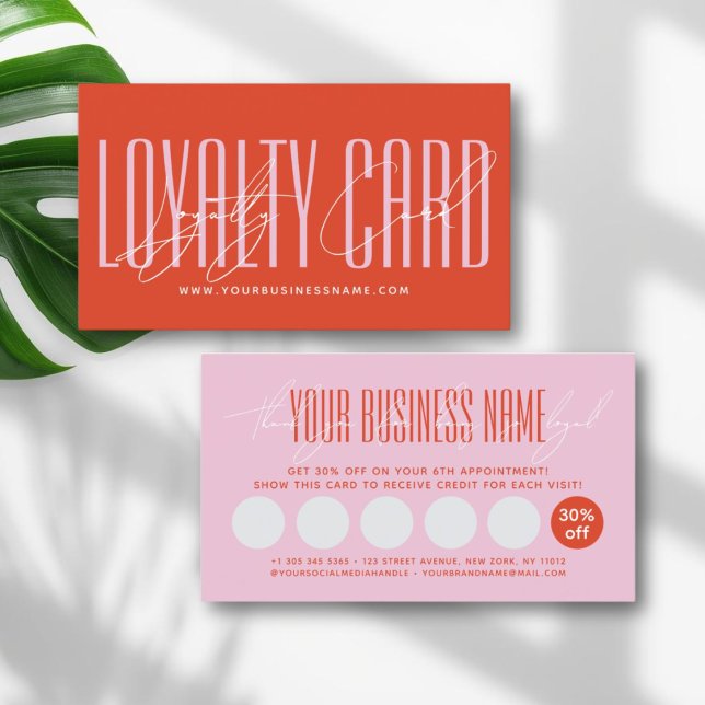Modern typography script reward  loyalty card (Creator Uploaded)