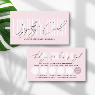 Modern typography script reward  loyalty card