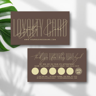 Modern typography script reward  loyalty card
