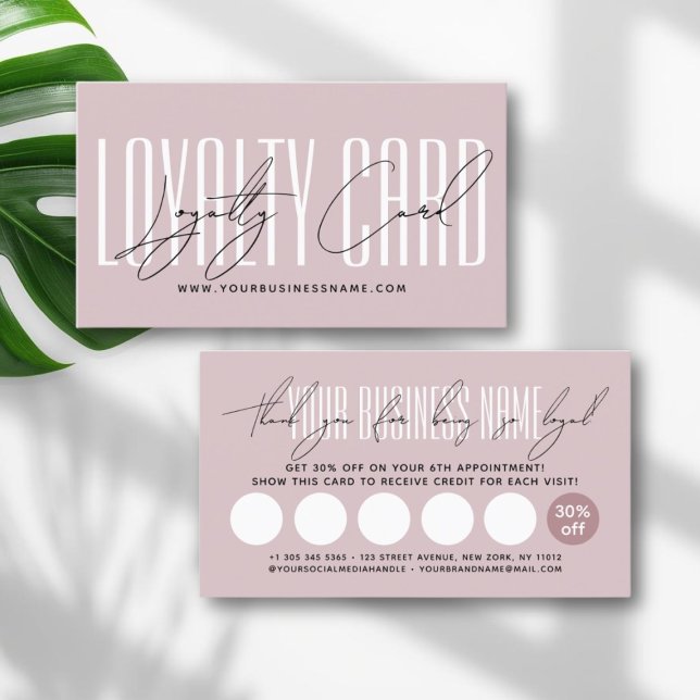 Modern typography script reward  loyalty card (Creator Uploaded)