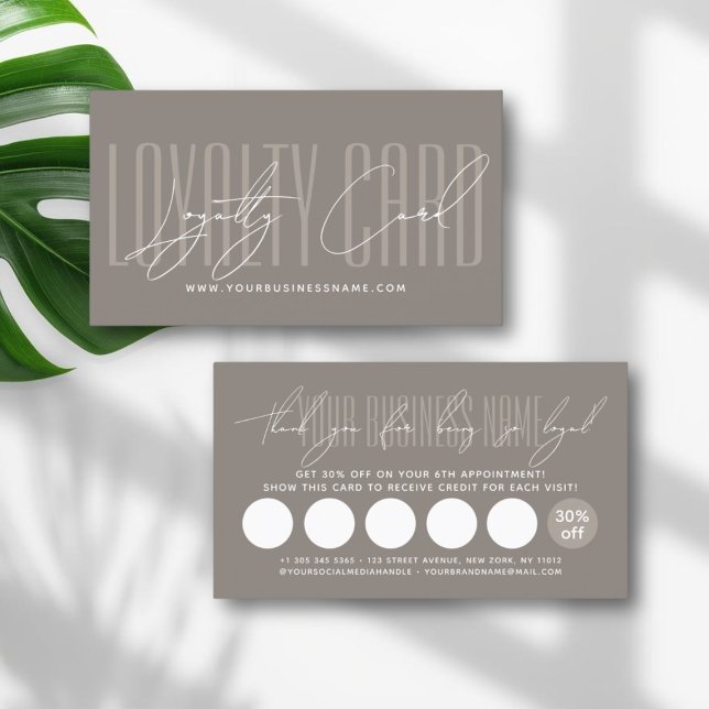 Modern typography script reward  loyalty card (Creator Uploaded)