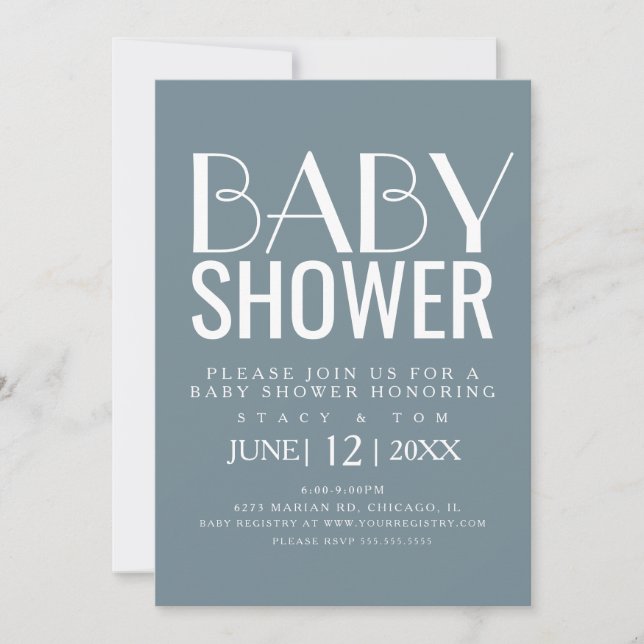 Modern Typography Simple Cotton Plant Baby Shower Invitation (Front)