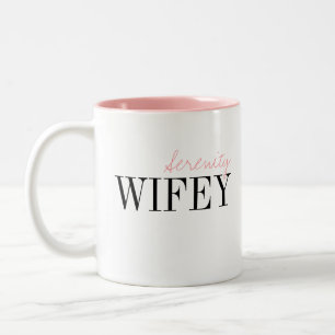Modern Typography Simple Personalized Wifey mug
