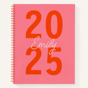 Modern Typography Simple Year Name Notebook