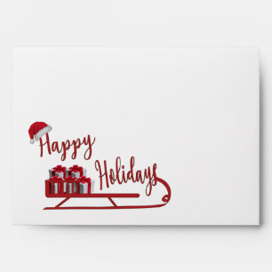 Modern typography Sledge Happy Holidays Envelope