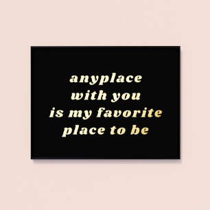 Modern Typography Sweet Romantic Black + Gold Foil Prints