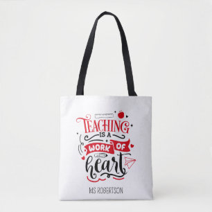 Modern Typography Teacher Thank You Personalised Tote Bag