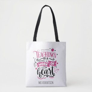 Modern Typography Teacher Thank You Personalised Tote Bag