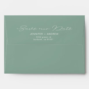 Modern Typography Teal   Pre-Addressed Wedding Envelope
