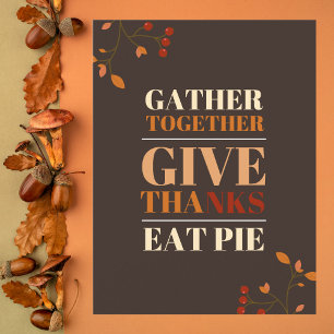 Modern Typography Thanksgiving Postcard