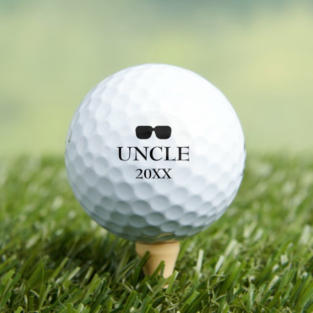 Modern Typography UNCLE Established  Golf Balls (Insitu Tee)