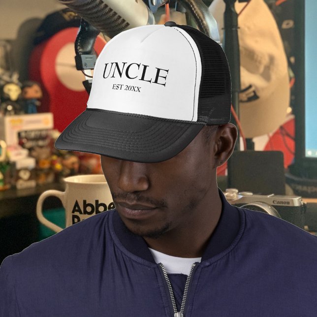 Modern Typography UNCLE Established  Trucker Hat (Creator Uploaded)