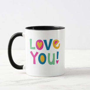 Modern Typography Valentines Day Love You Mug