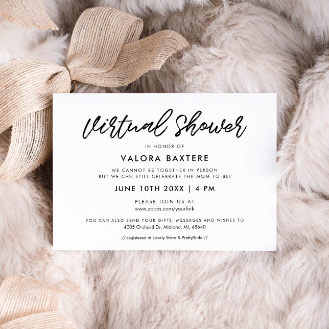 Modern typography Virtual bridal shower Invitation (Creator Uploaded)