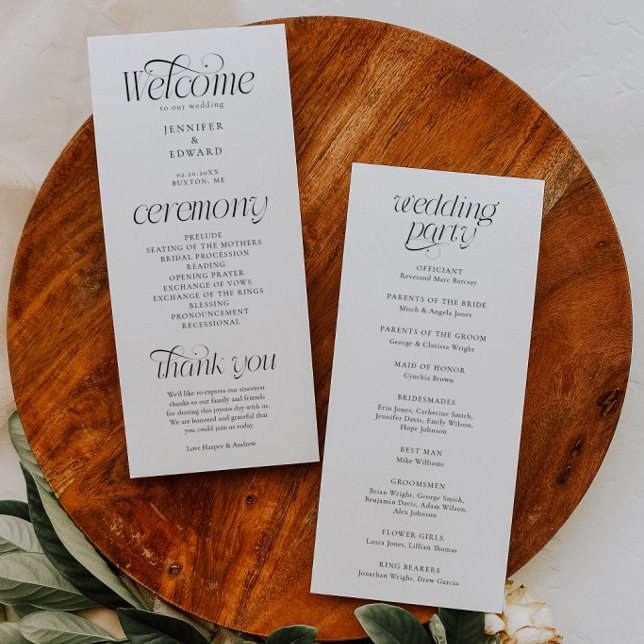 Modern Typography Wedding Ceremony Program (Creator Uploaded)