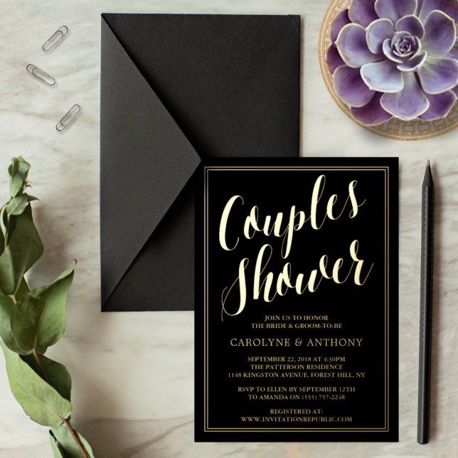 Modern Typography Wedding Couples Shower Real (Creator Uploaded)