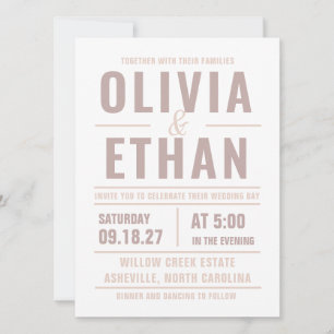 Modern Typography Wedding Invitation