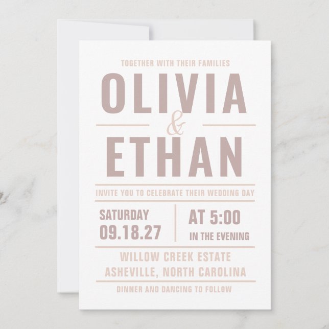 Modern Typography Wedding Invitation (Front)