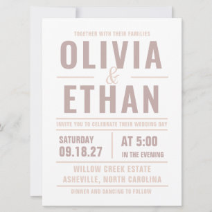 Modern Typography Wedding Invitation