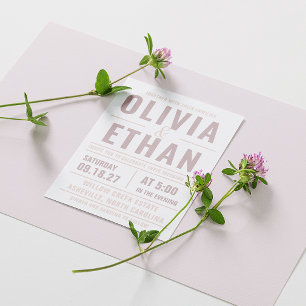 Modern Typography Wedding Invitation Postcard