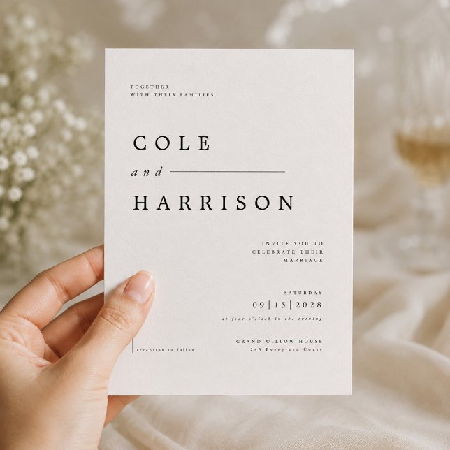 Modern Typography Wedding Invitation Template (Creator Uploaded)