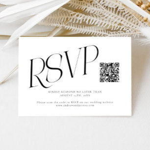 Modern Typography Wedding QR Code RSVP Card