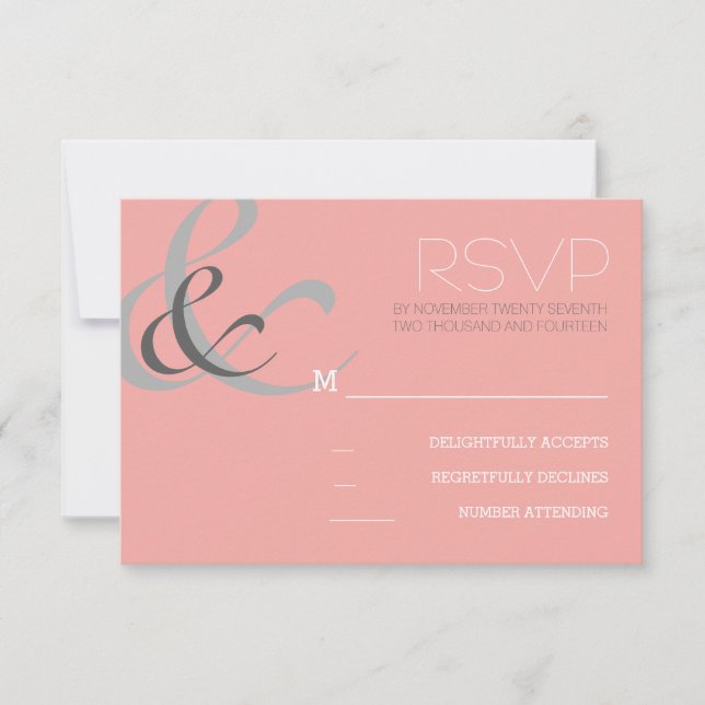 Modern typography wedding RSVP cards (Front)