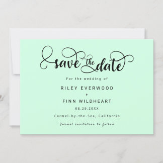 Modern Typography wedding save the date invitation