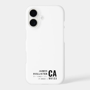 Modern Typography White & Black Name & Address