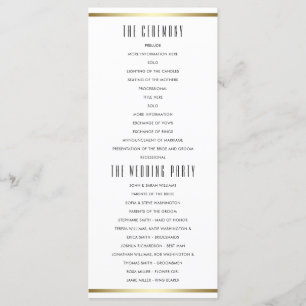 Modern Typography   White & Gold Wedding Program