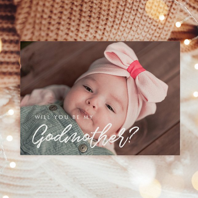 Modern typography Will you be my Godmother card (Creator Uploaded)